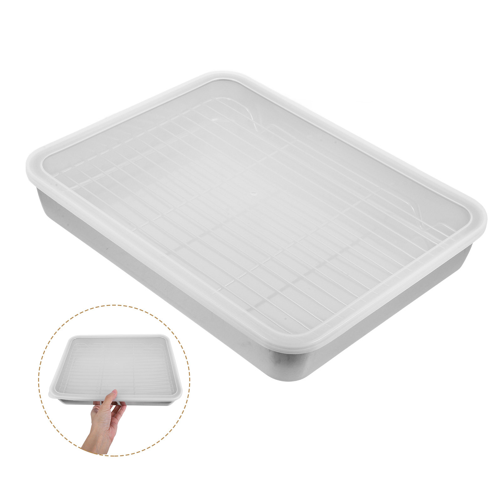 Kitchen Baking Tray Rack - Stainless Steel Rectangular Roasting Pan Rack