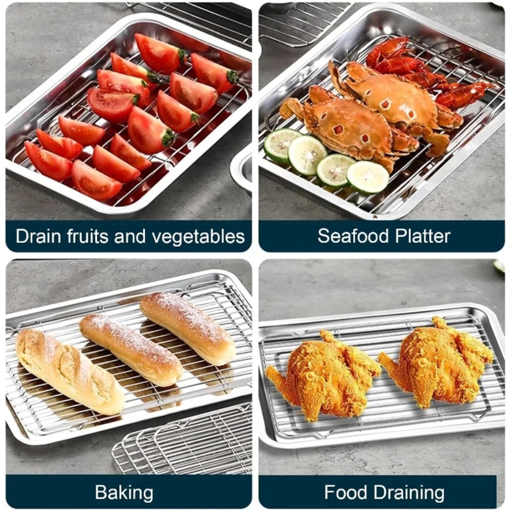 Stainless Steel Baking Tray wi - Kitchen Baking Tray Rack 评论和价格