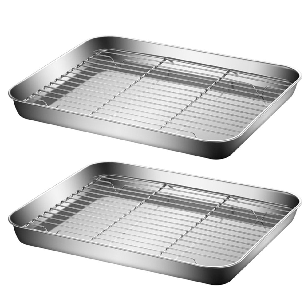 2Sets Stainless Steel Storage  - Kitchen Baking Tray Rack 评论和价格