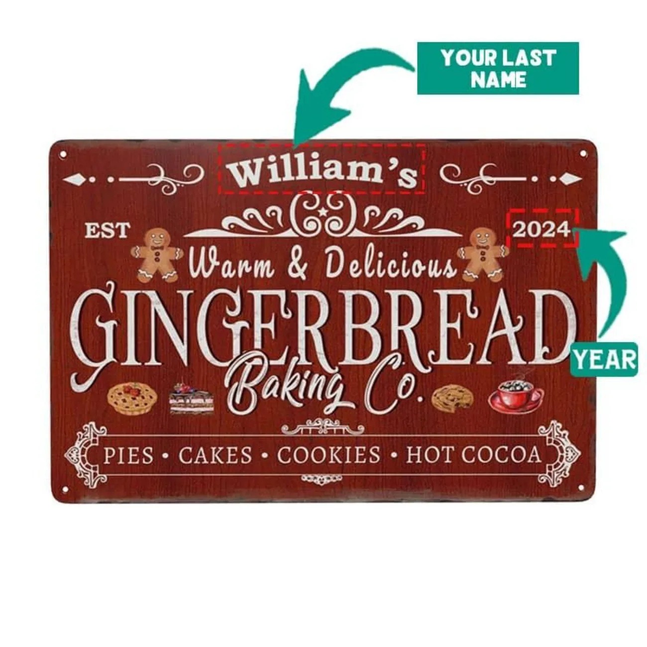 1pc Personalized Gingerbread B - Baking In Kitchen 评论和价格