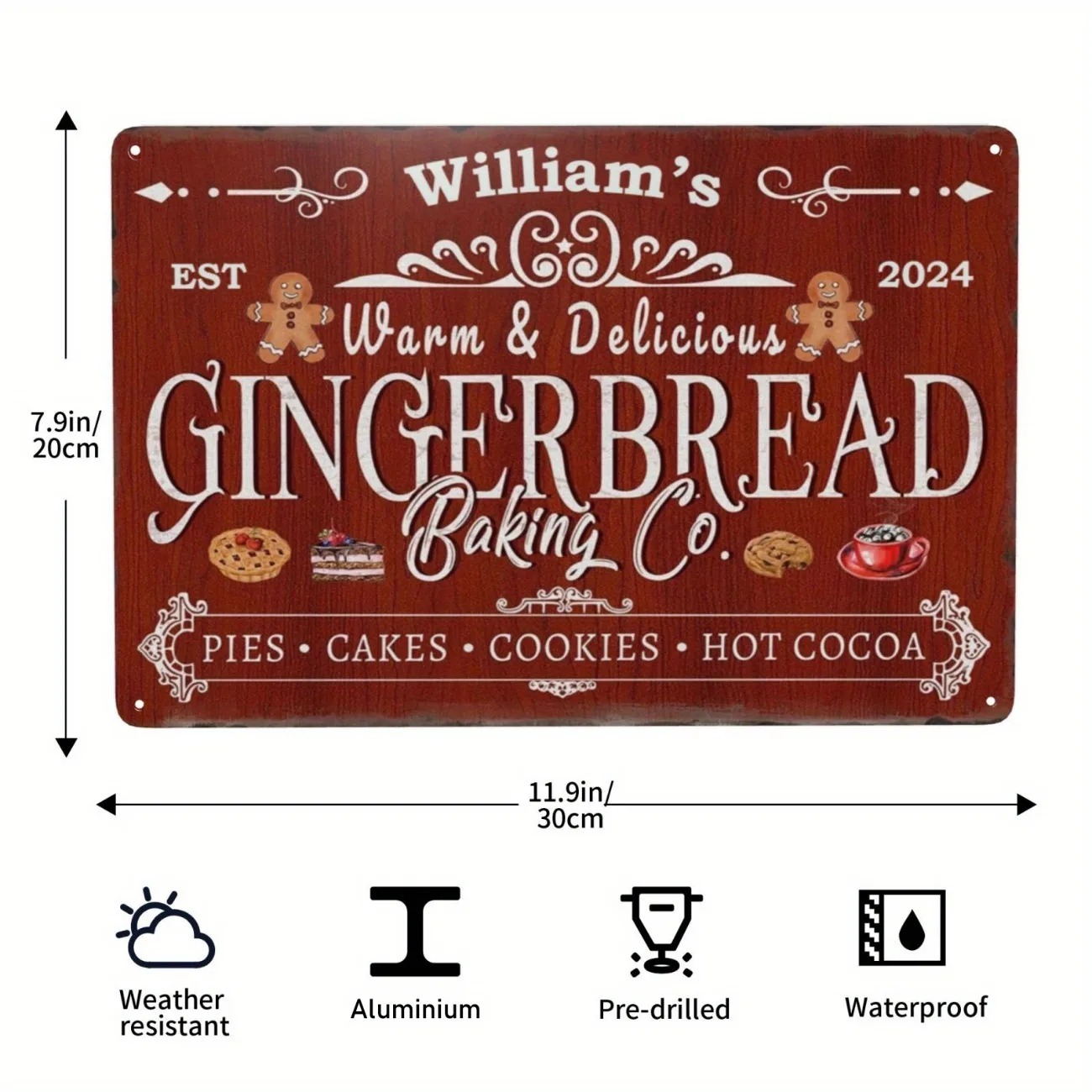 1pc Personalized Gingerbread B - Baking In Kitchen 评论和价格