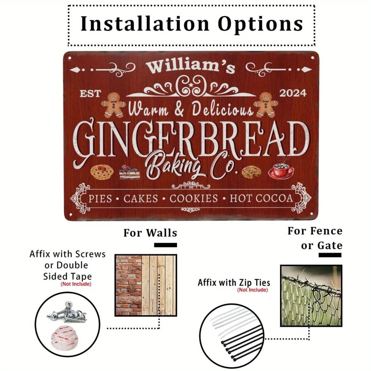 1pc Personalized Gingerbread B - Baking In Kitchen 评论和价格