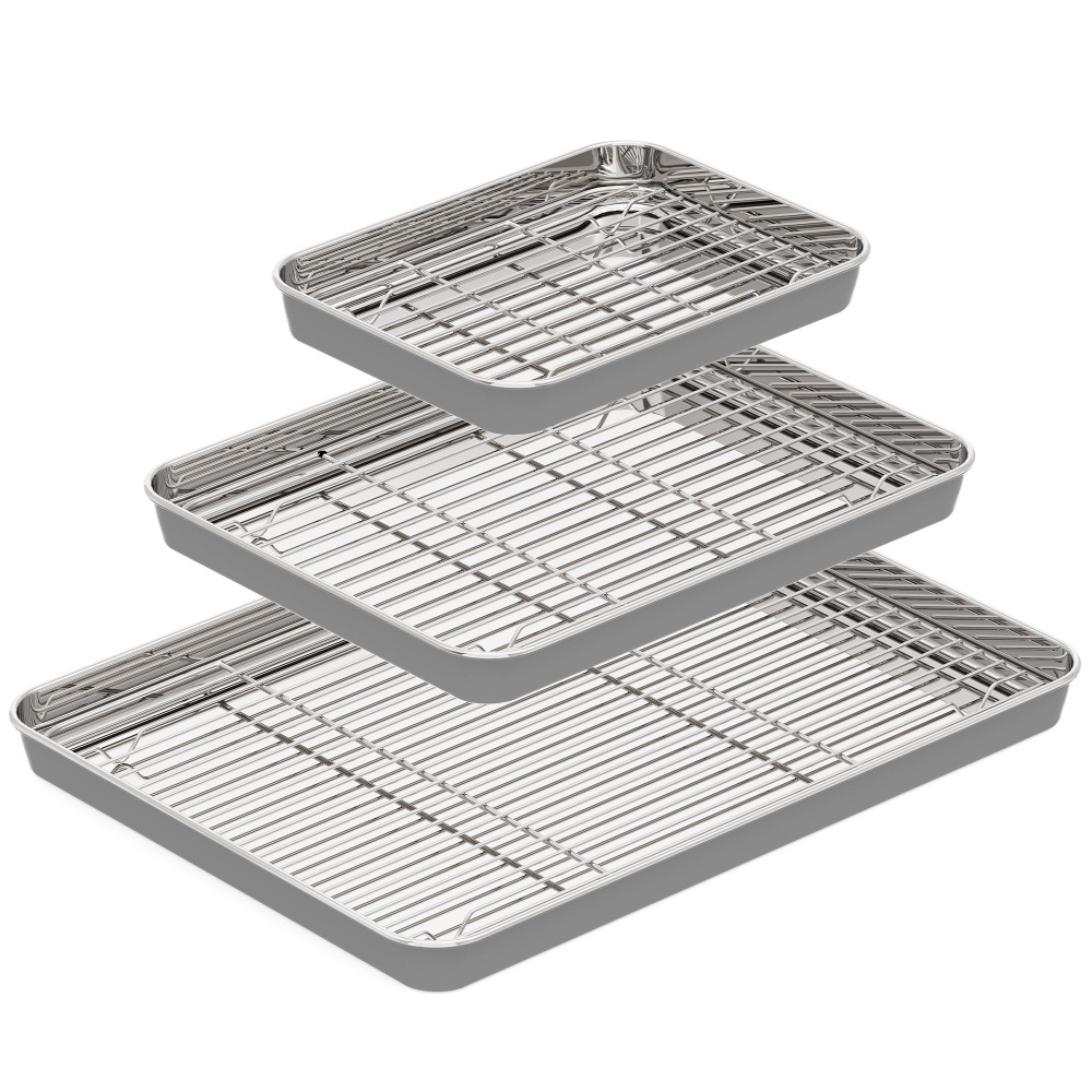 Stainless Steel Baking Sheet w - Kitchen Baking Tray Rack 评论和价格