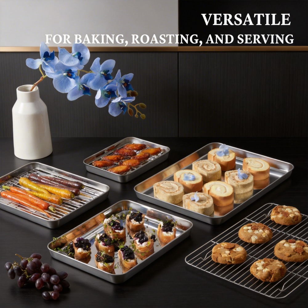 Stainless Steel Baking Sheet w - Kitchen Baking Tray Rack 评论和价格